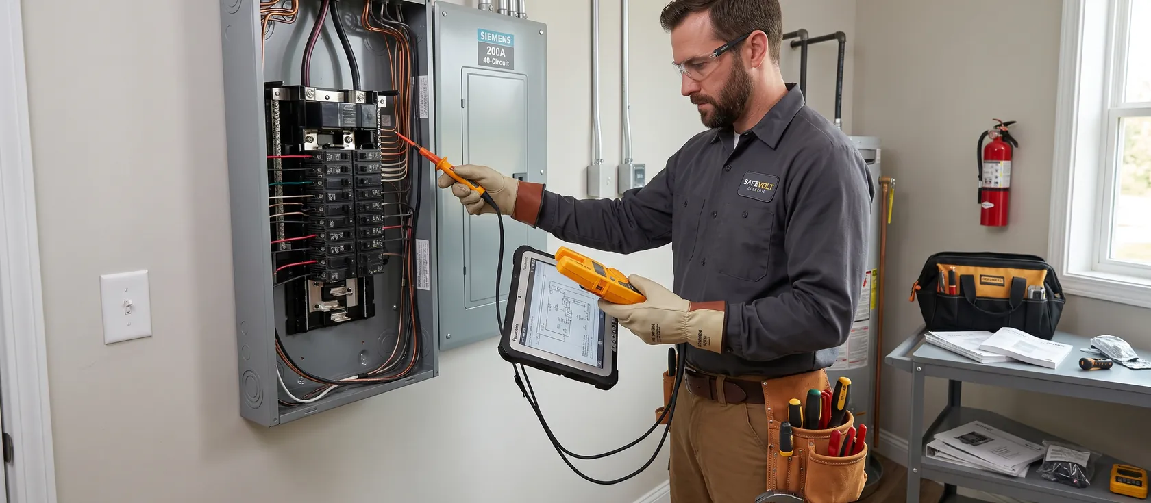 A service provider performing electrical work