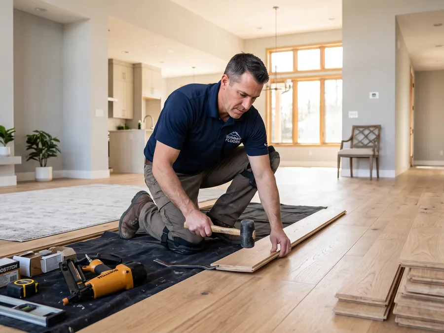 Flooring service in progress