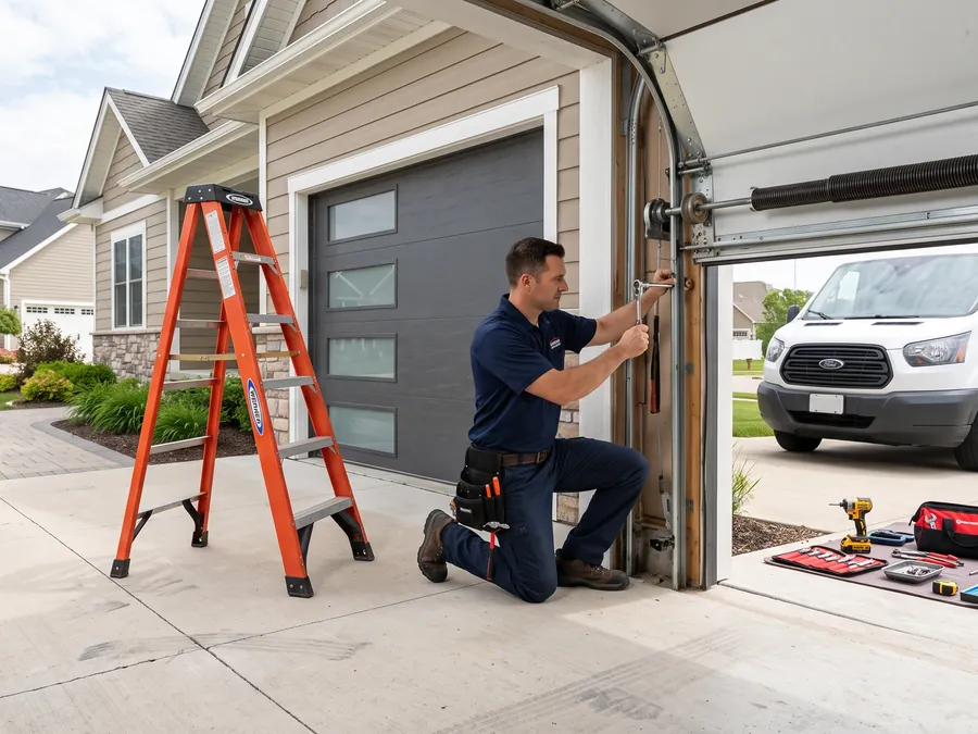 Garage Doors service in progress