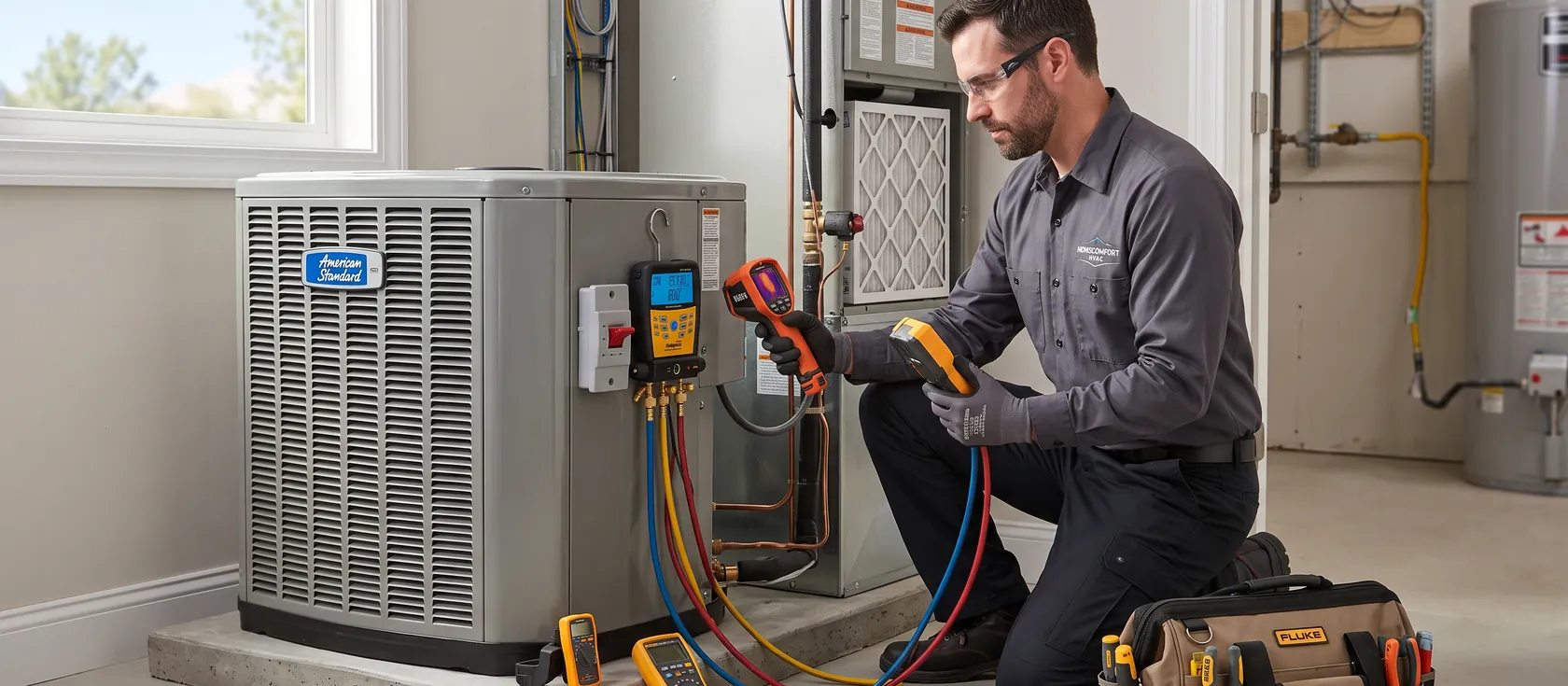A service provider performing hvac work