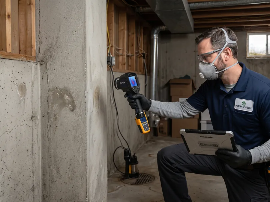 Mold Remediation service in progress