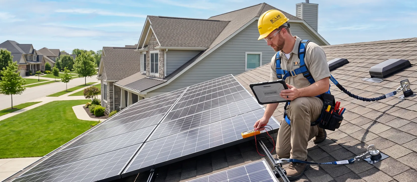 A service provider performing solar work